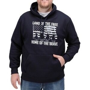 American‎ Legend - Men's American Home Of The Brave Hoodie in Navy - Size XL